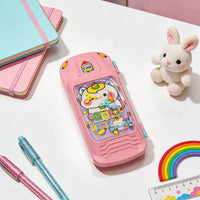 Car Lock Pencil Box with Pinball Game in Pink Color for Girls Trending Accessories