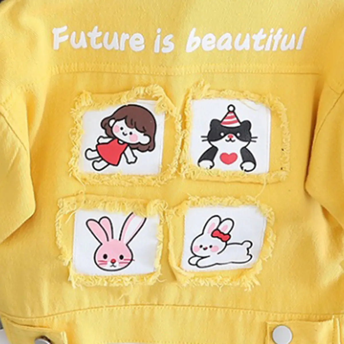 Girls Yellow Solid Long Sleeves Jacket Coats & Jackets