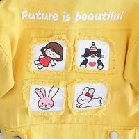 Girls Yellow Solid Long Sleeves Jacket Coats & Jackets