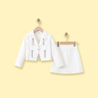 Girls White Long Sleeve Blazer & Skirt Sets 2 pc. Sets White 2-3 Y
