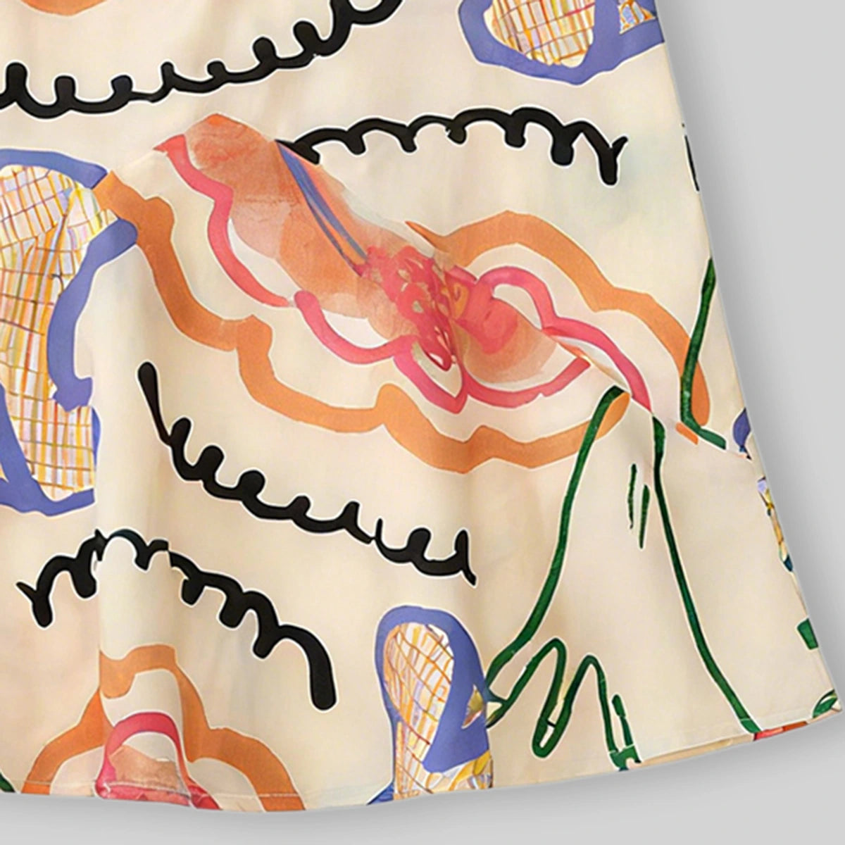 Girls Multicolor Abstract Printed Sleeveless A-Line Dress Casual Dresses
