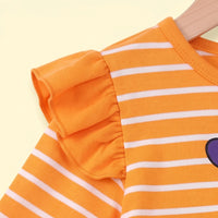 Girls Orange My First Halloween Print Fit & Flare Dress Casual Dresses
