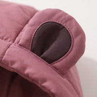 Girls Mauve Fleece-Lined Hooded Puffer Jacket Coats & Jackets