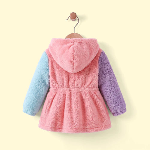 Girls Multicolour Colour-blocked Long Sleeve Jacket Coats & Jackets