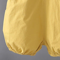 Girls Yellow Embroidered Dungaree With Puppy Print T-Shirt Set Sets