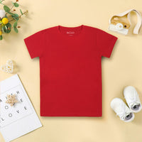 Boys Multicolor Solid Round Neck Short Sleeve Summer T-shirts- Pack of 2 Tshirts