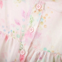 Girls Light Pink Fit And Flare Dress With Floral Print Casual Dresses