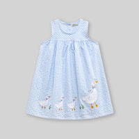 Girls Sleeveless Checked A-Line Dress Casual Dresses   