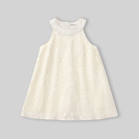 Girls Apricot Sequin Embellished Sleeveless A-line Dress Casual Dresses