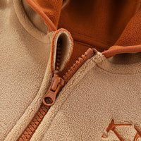 Boys Beige Fleece Hooded Zip-up Jacket Coats & Jackets