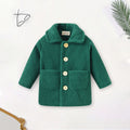 Girls Dark Green Spread Collar Tailored Jacket Coats & Jackets Dark Green 2-3 Y
