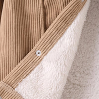 Girls Light Brown Textured Long Sleeve Jacket Coats & Jackets