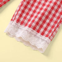 Girls White Sleeveless Top With Checked Pants Sets 2 pc. Sets