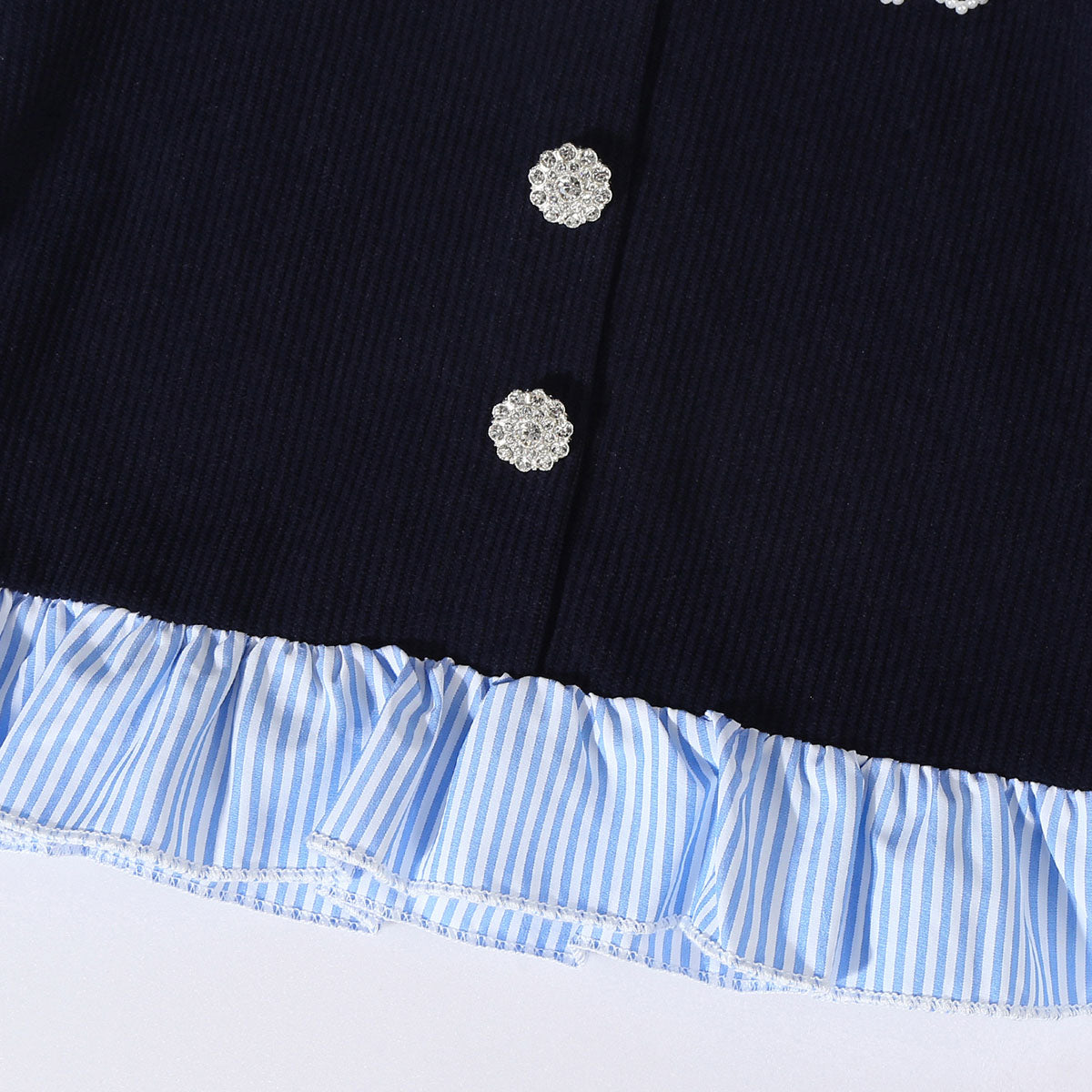 Girls Navy Blue Stripes Top With Pants Sets 2 pc. Sets