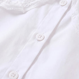 Girls White Long Sleeve Top Tops