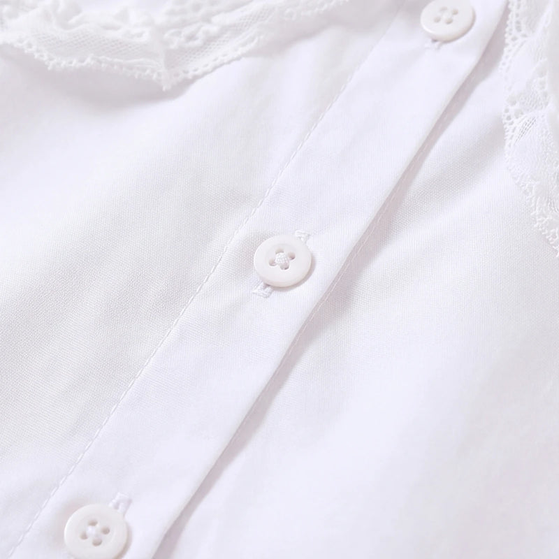 Girls White Long Sleeve Top Tops