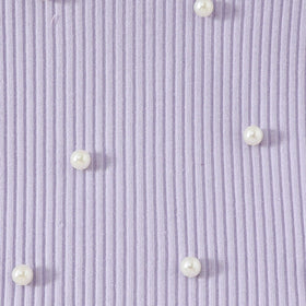 Girls Purple Pearl Embellished Top With Ruffled Tulle Skirts Set Sets