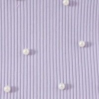 Girls Purple Pearl Embellished Top With Ruffled Tulle Skirts Set Sets