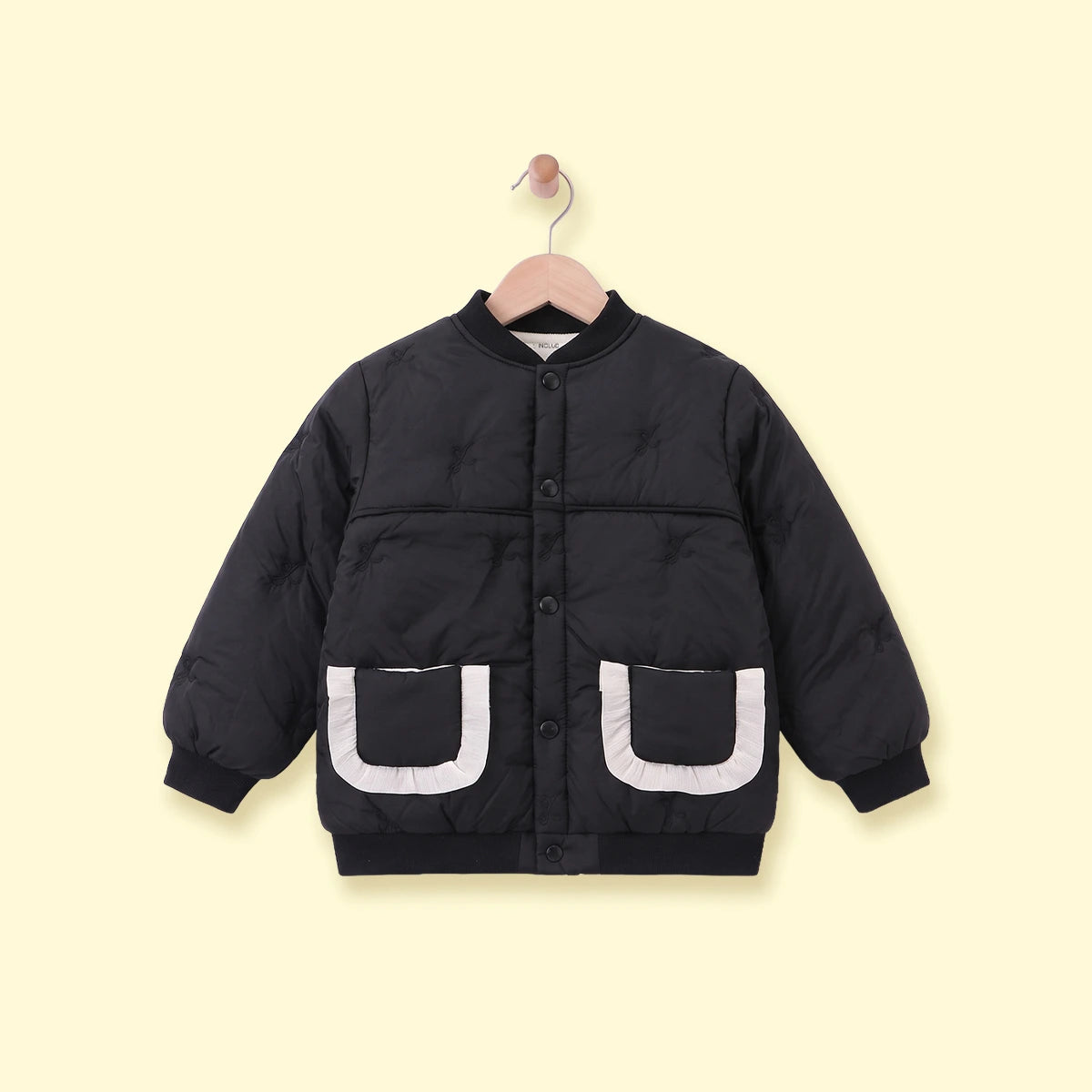 Girls Black Embroidered Long Sleeve Jacket Coats & Jackets Black 2-3 Y