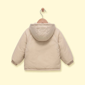 Boys Beige Long Sleeve Hooded Zip-up Jacket Coats & Jackets
