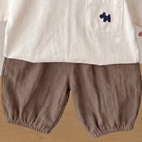 Boys Off White Short Sleeve T-Shirt With Shorts Sets 2 pc. Sets