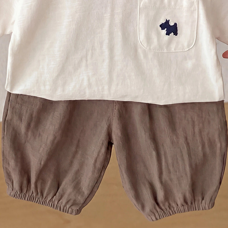 Boys Off White Short Sleeve T-Shirt With Shorts Sets 2 pc. Sets