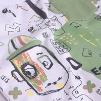 Boys Green Typographic Printed T-Shirt With Twill Shorts Sets 2 pc. Sets