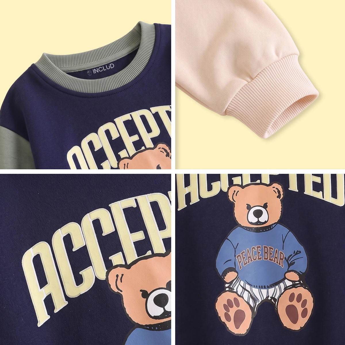 Boys Navy Blue Typographic Long Sleeve Sweatshirt Sweatshirts & Hoodies