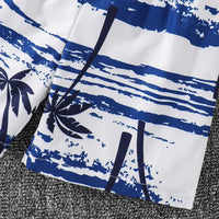 Boys Royal Blue Short Sleeve T-Shirt With Tropical Print Shorts Sets 2 pc. Sets