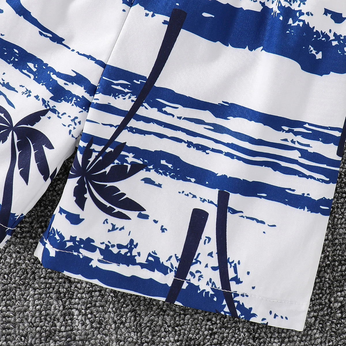 Boys Royal Blue Short Sleeve T-Shirt With Tropical Print Shorts Sets 2 pc. Sets