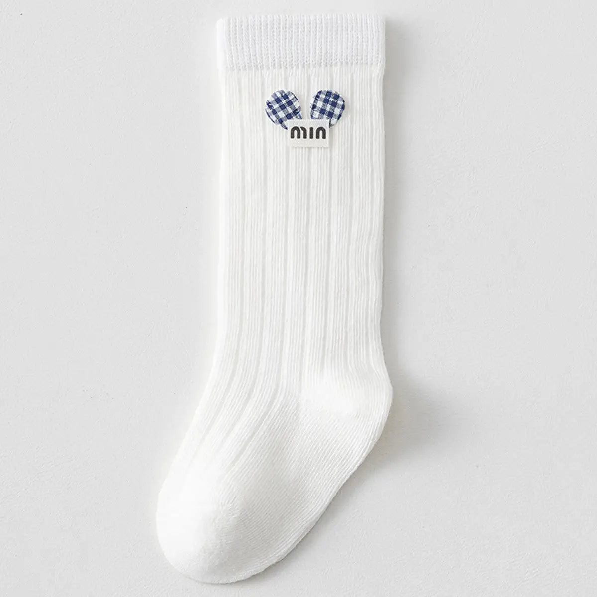 Pack of 5 Girls White Gingham Applique Calf Length Socks Socks