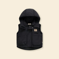 Boys Black Hooded Sleeveless Puffer Vest Coats & Jackets Black 5-6 Y