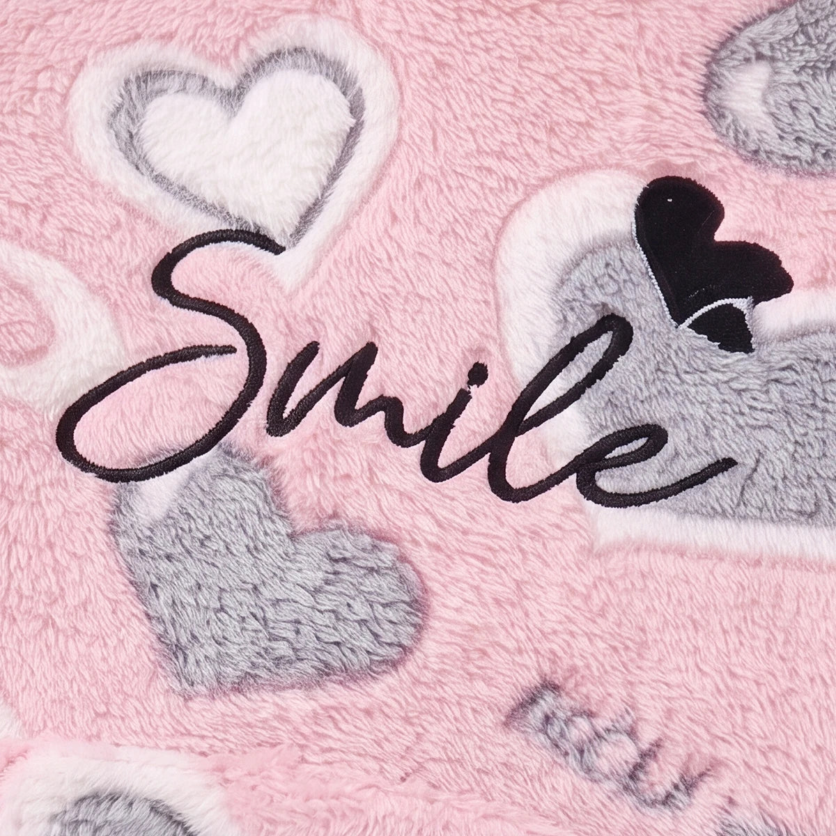 Girls Pink Heart Self-Design Hooded Sweatshirt Sweatshirts & Hoodies