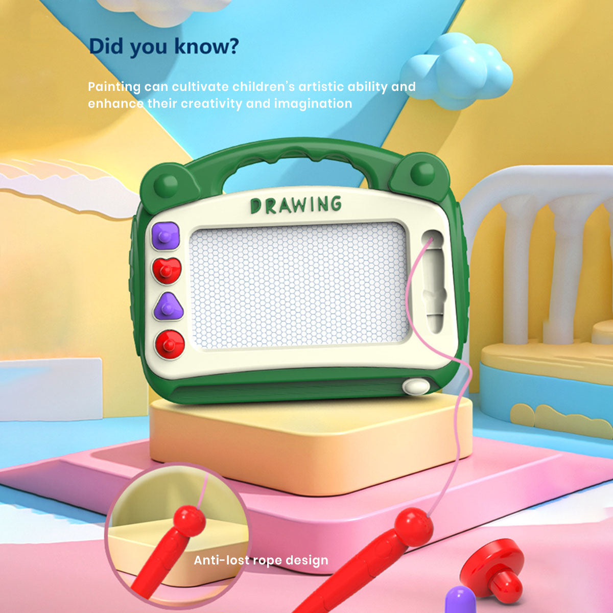 Kids Green Magnetic Erasable Drawing Board Trending Accessories