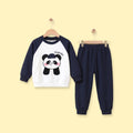 Boys Navy Blue Panda Applique Sweatshirt With Pants Sets 2 pc. Sets Navy Blue 1-2 Y