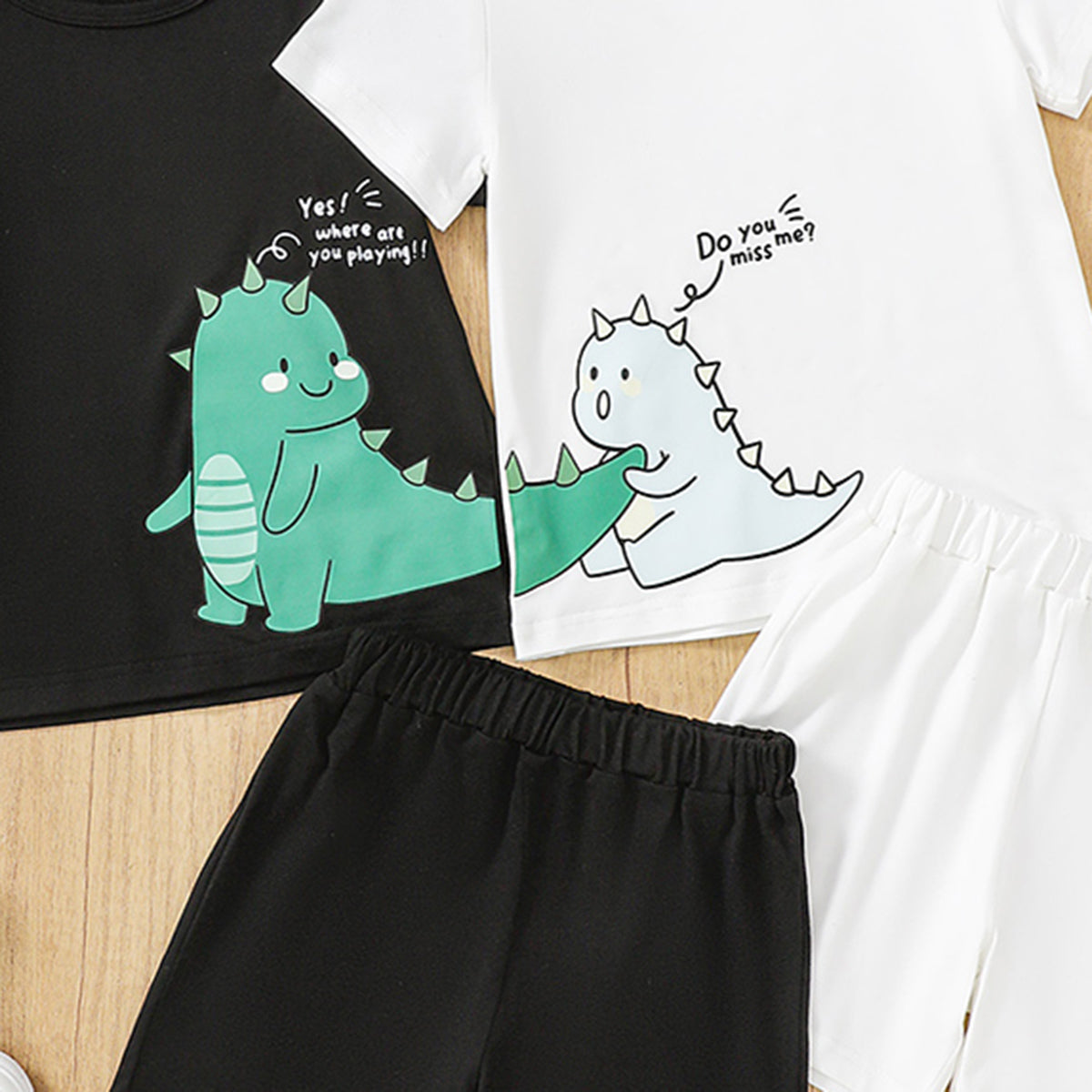 Boys Multicolor Dinosaur Graphic T-Shirt With Shorts set ( Pack Of 2 ) 2 pc. Sets