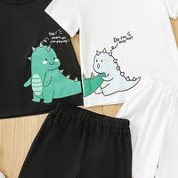 Boys Multicolor Dinosaur Graphic T-Shirt With Shorts set ( Pack Of 2 ) 2 pc. Sets