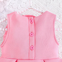 Girls Adorable Pink Sleeveless Dress with 3D Flower Embellishment Casual Dresses
