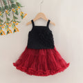 Girls Ruffle Sleeveless Top With Maroon Tiered Tulle Skirts Set Sets Maroon 3-4 Y