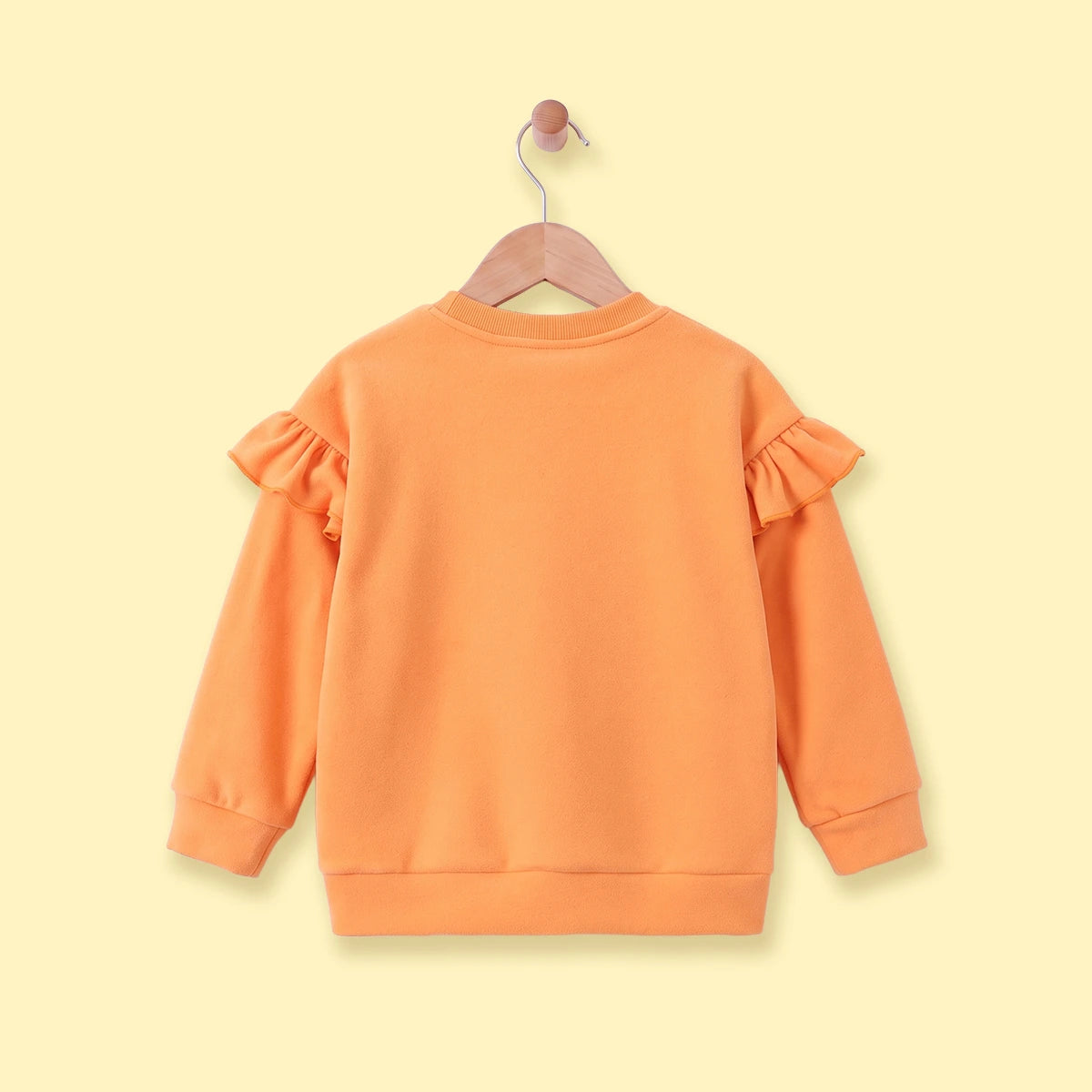 Girls Orange Pumpkin Face Print Sweatshirt Sweatshirts & Hoodies
