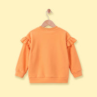 Girls Orange Pumpkin Face Print Sweatshirt Sweatshirts & Hoodies
