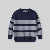 Boys Dark Blue Stripes Pullover Winter Sweater Sweaters & Cardigans