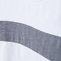 Boys White Long Sleeve Round Neck Color-blocked T-Shirt Tshirts