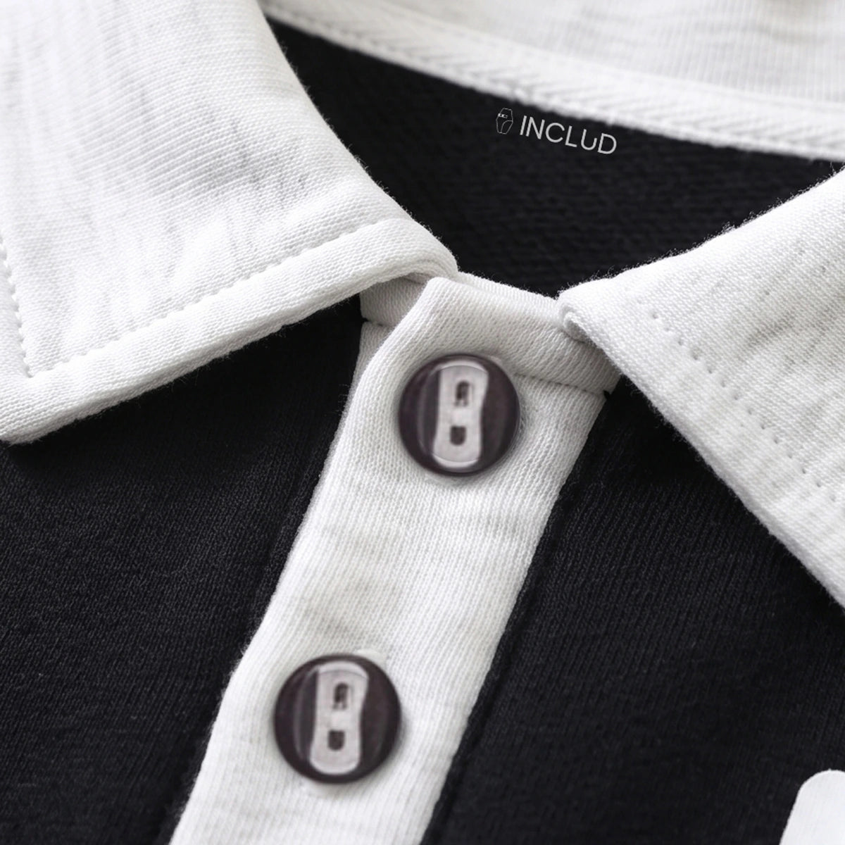 Boys Black Striped Polo Collar Sweatshirt & Pants Co-ord Sets Sets