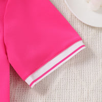 Girls Fuchsia Short Sleeves Tennis Dress Casual Dresses