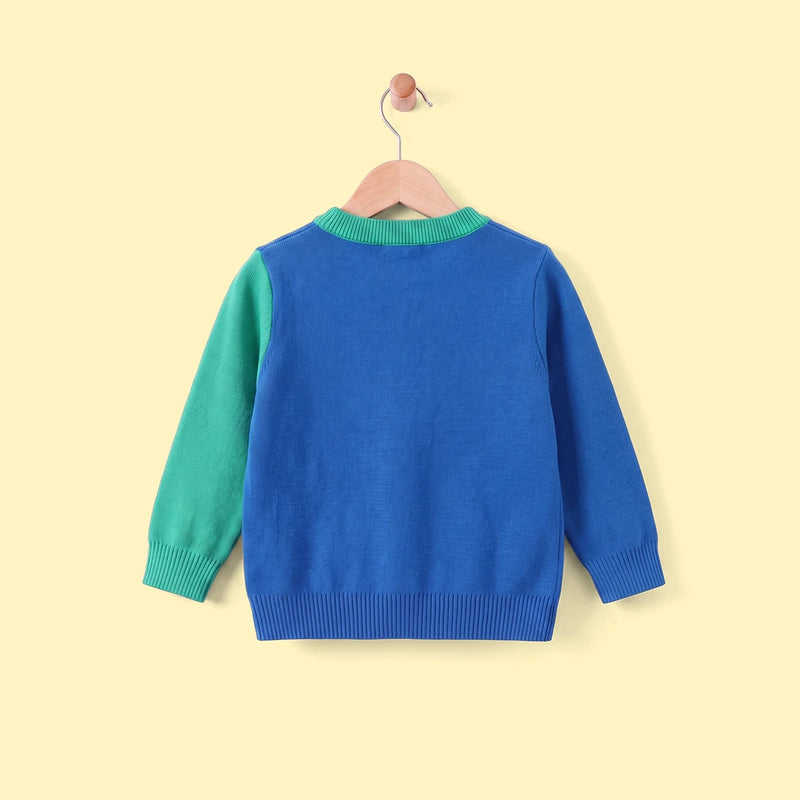 Boys Blue Long Sleeve Excavator Jacquard Sweater Sweaters & Cardigans