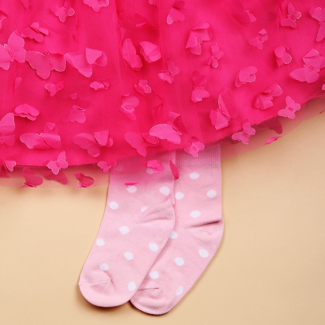 Girls Butterfly Applique Partywear Dress Gift Hamper Party Dresses