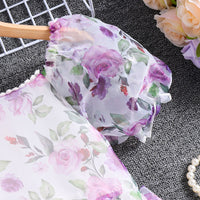 Girls White Floral Print Short Sleeve Fit & Flare Dress Casual Dresses
