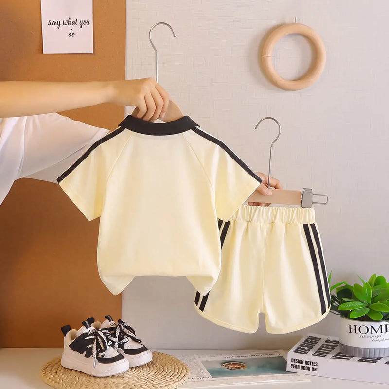Boys Off White Typographic Printed Raglan Sleeve T-Shirt With Elasticated Shorts Sets 2 pc. Sets