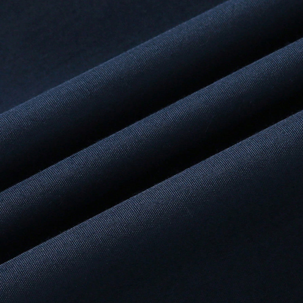Boys Navy Blue Long Sleeves Contrast Inner Cuffs Shirt Shirts
